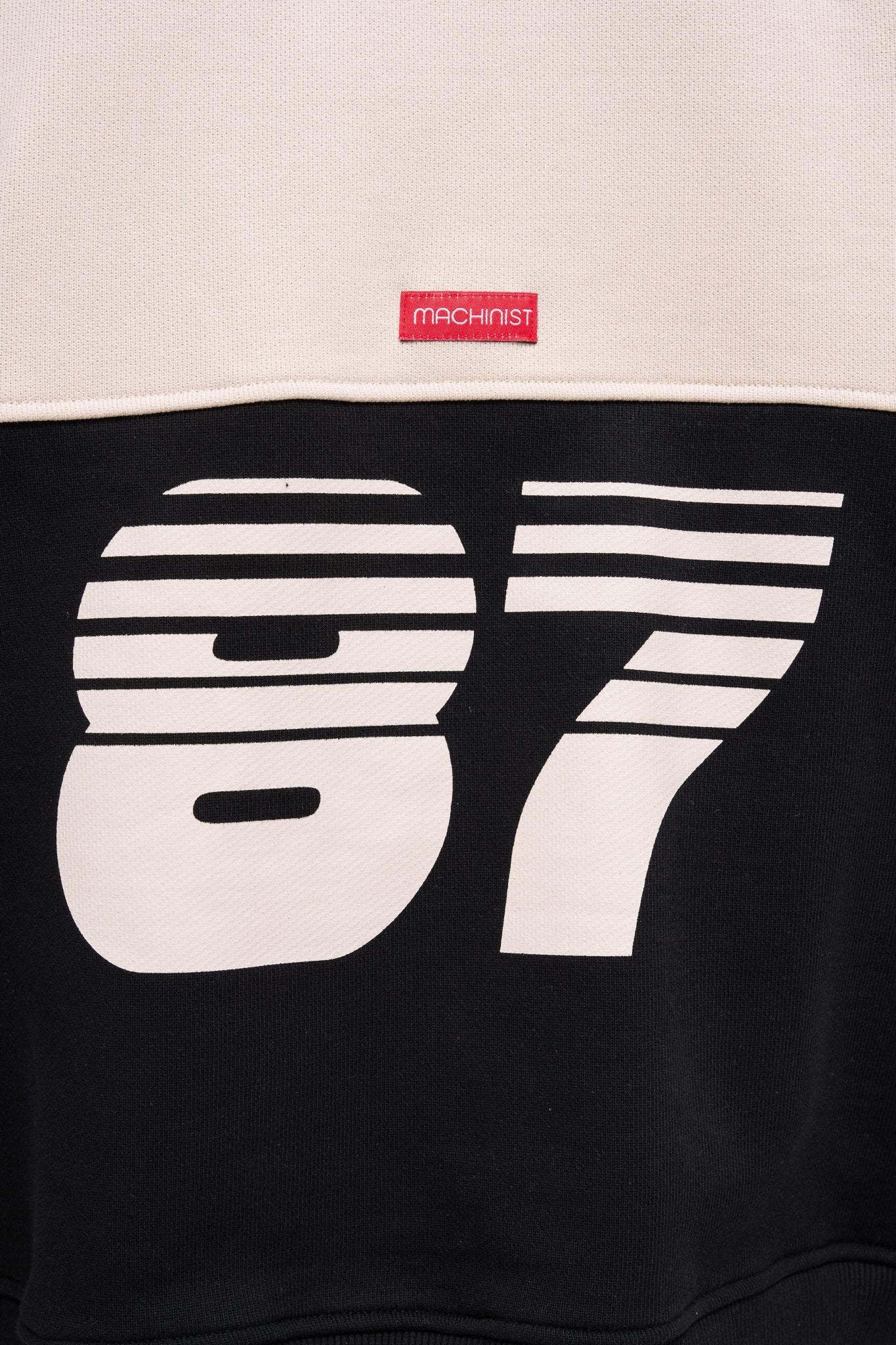 Erkek Yoke Detail Sweatshirt Siyah - Açık Bej