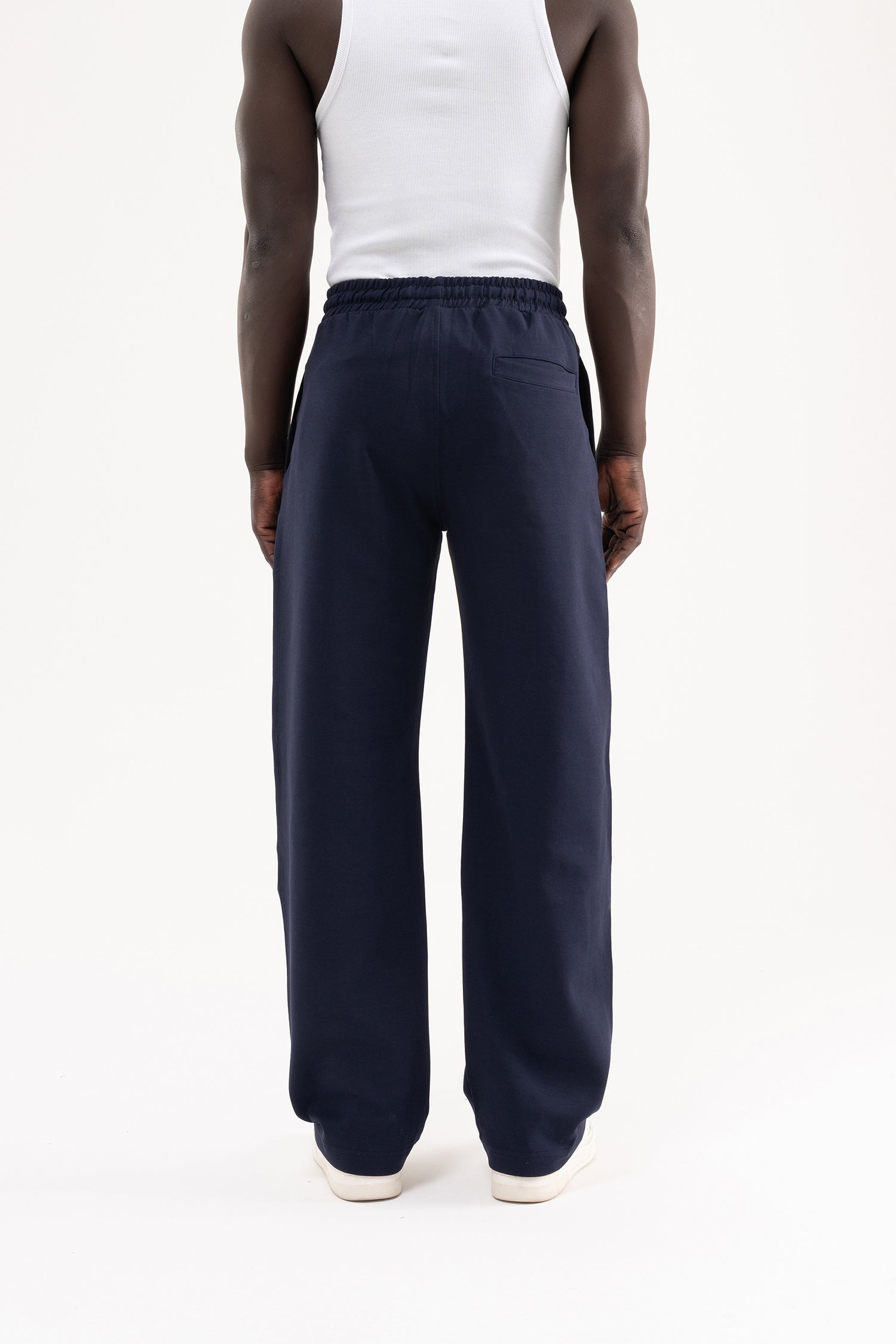 Erkek Çift Pilise Double Face Baggy Pantolon Gece Mavisi-5