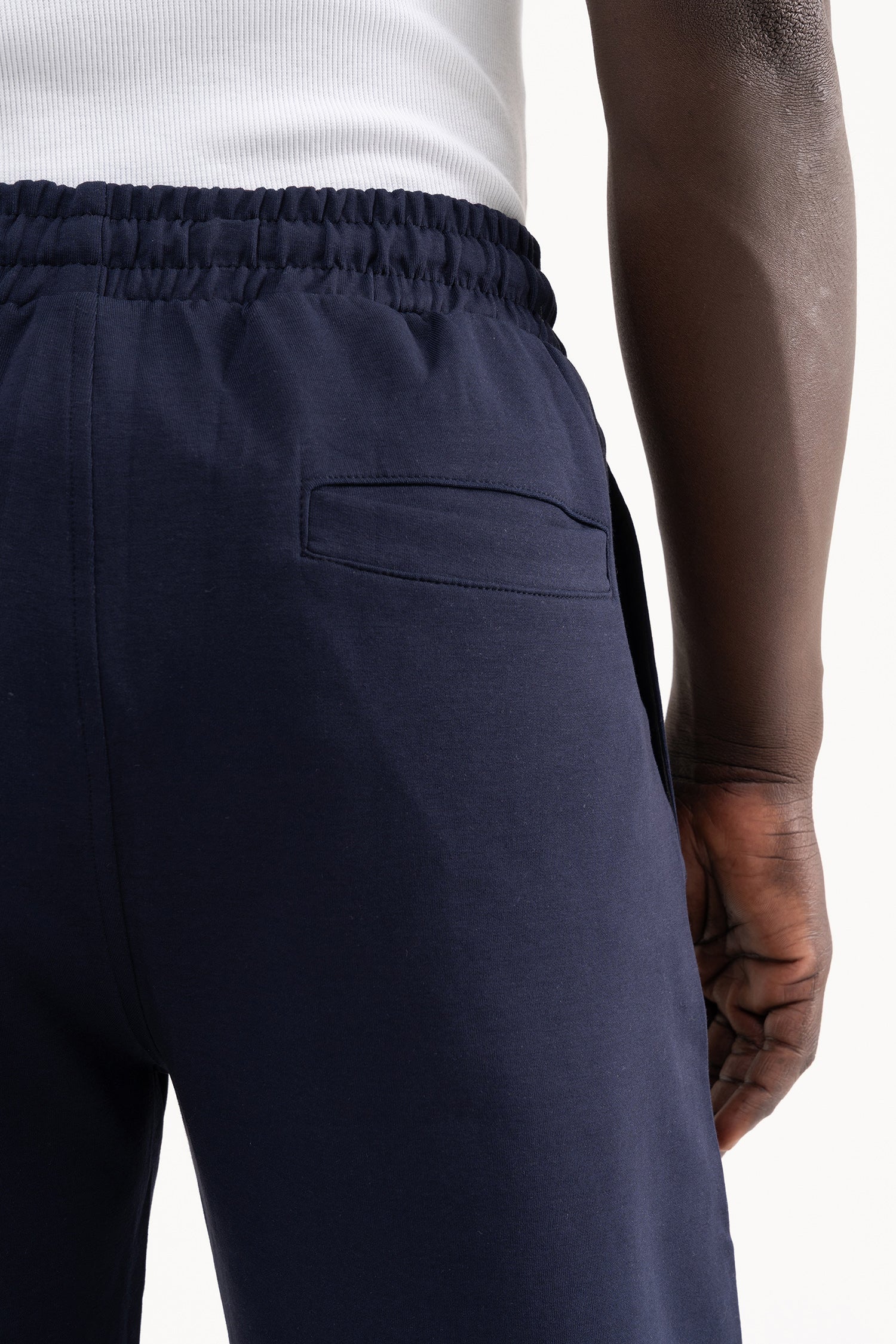 Erkek Çift Pilise Double Face Baggy Pantolon Gece Mavisi-6