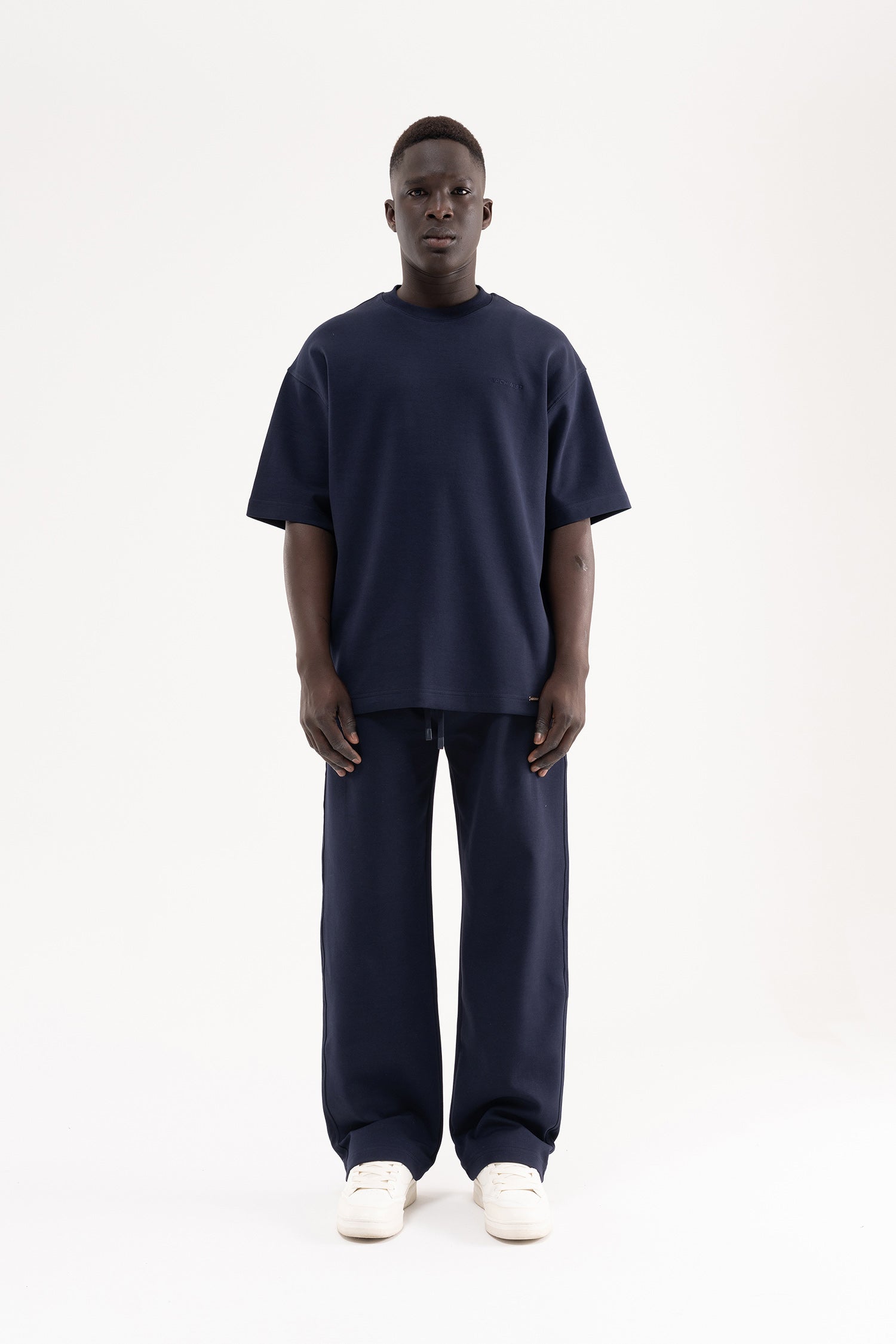 Erkek Çift Pilise Double Face Baggy Pantolon Gece Mavisi-7