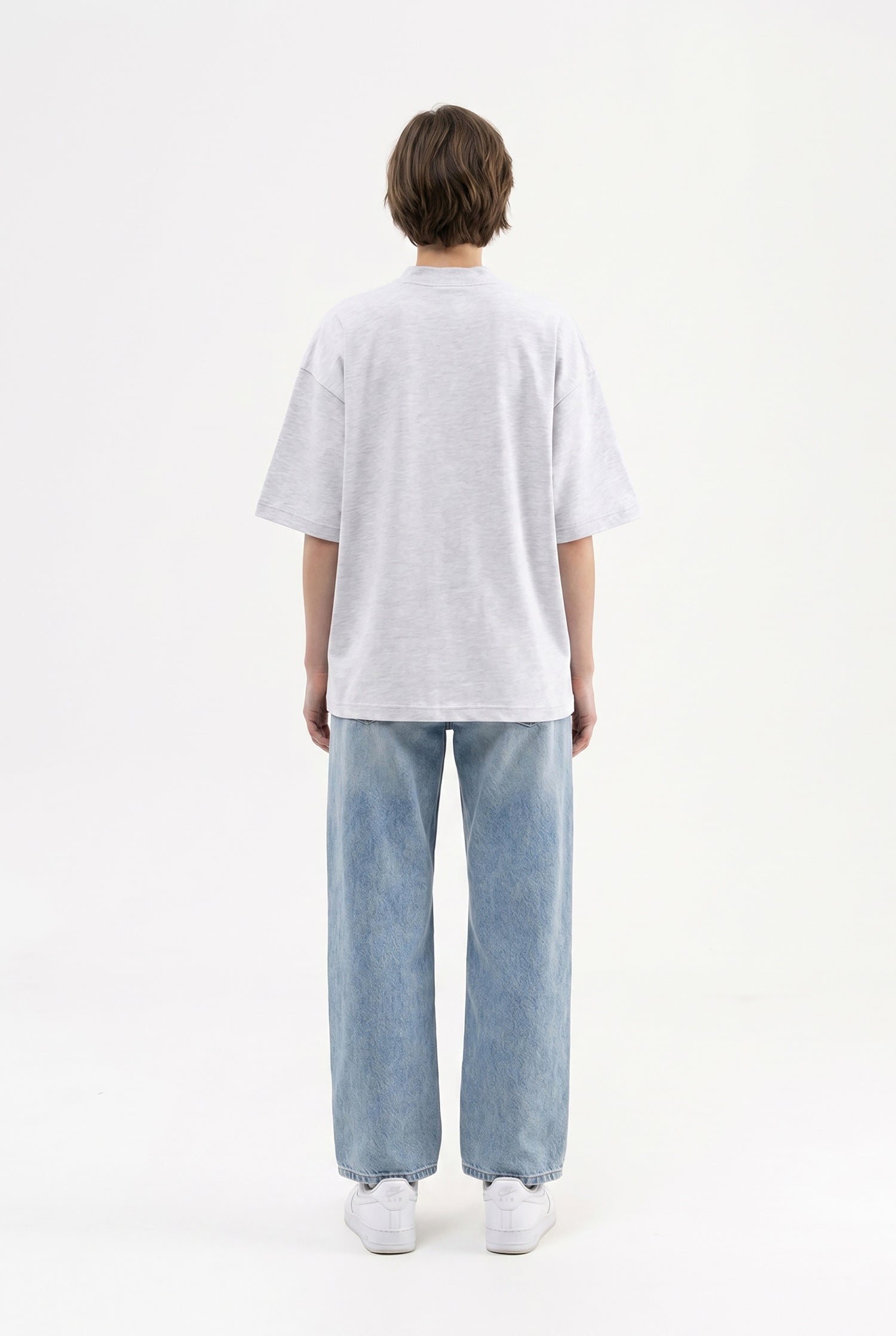 Kadın Basic Oversize Pamuklu Süprem T-Shirt Karmelanj-5