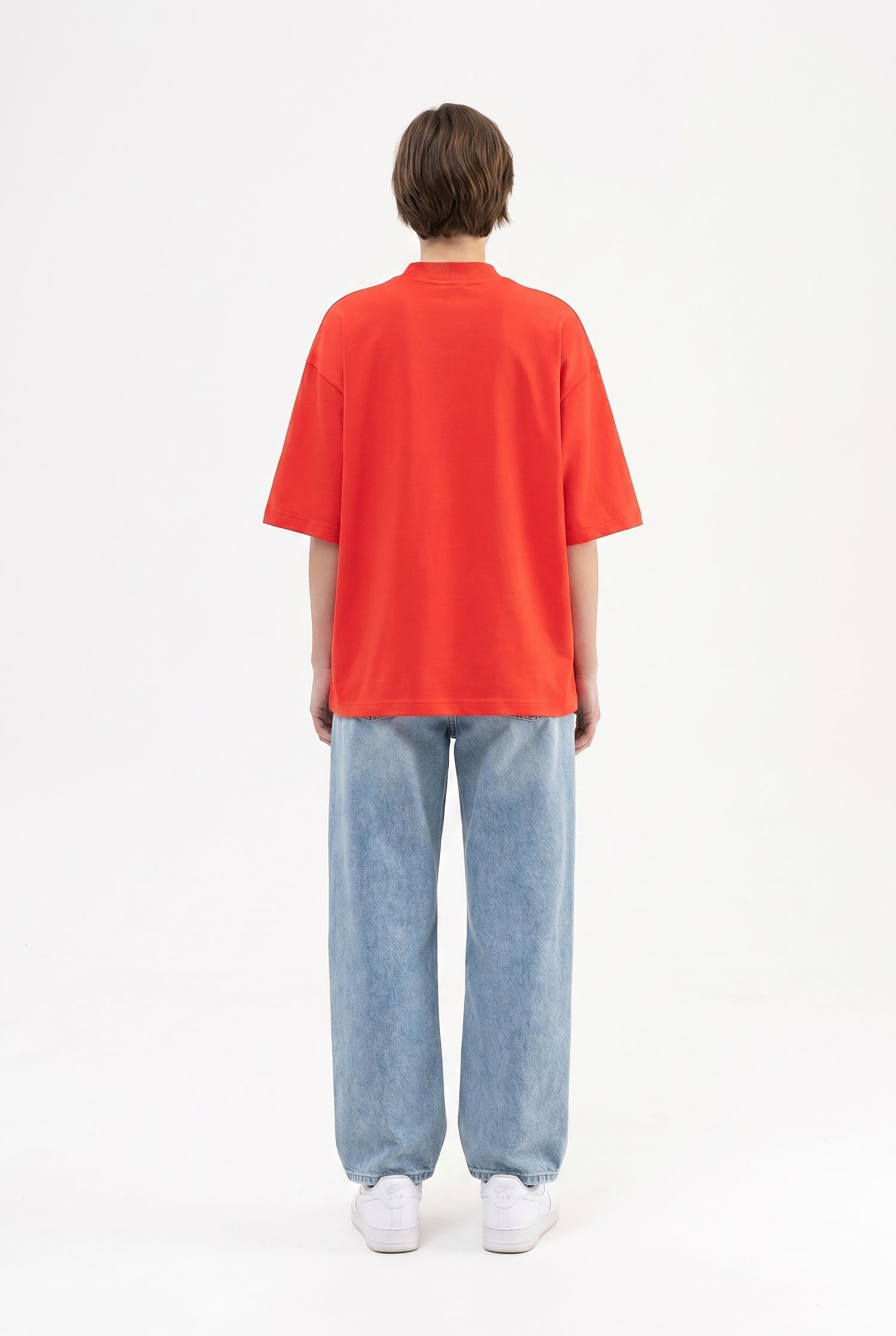 Kadın Basic Oversize Pamuklu Süprem T-Shirt Nar-5