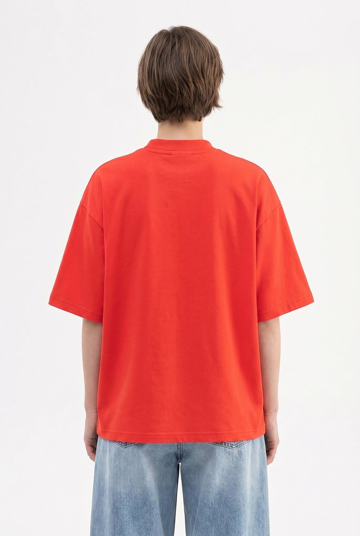 Kadın Basic Oversize Pamuklu Süprem T-Shirt Nar
