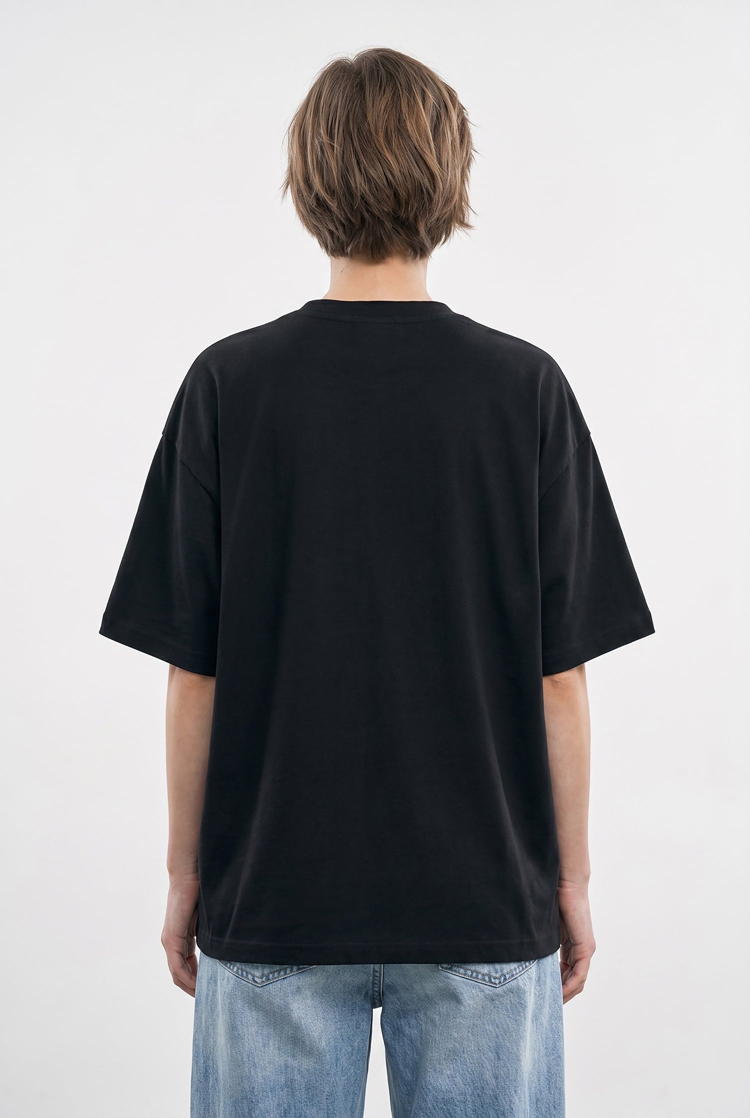 Kadın Basic Oversize Pamuklu Süprem T-Shirt Siyah