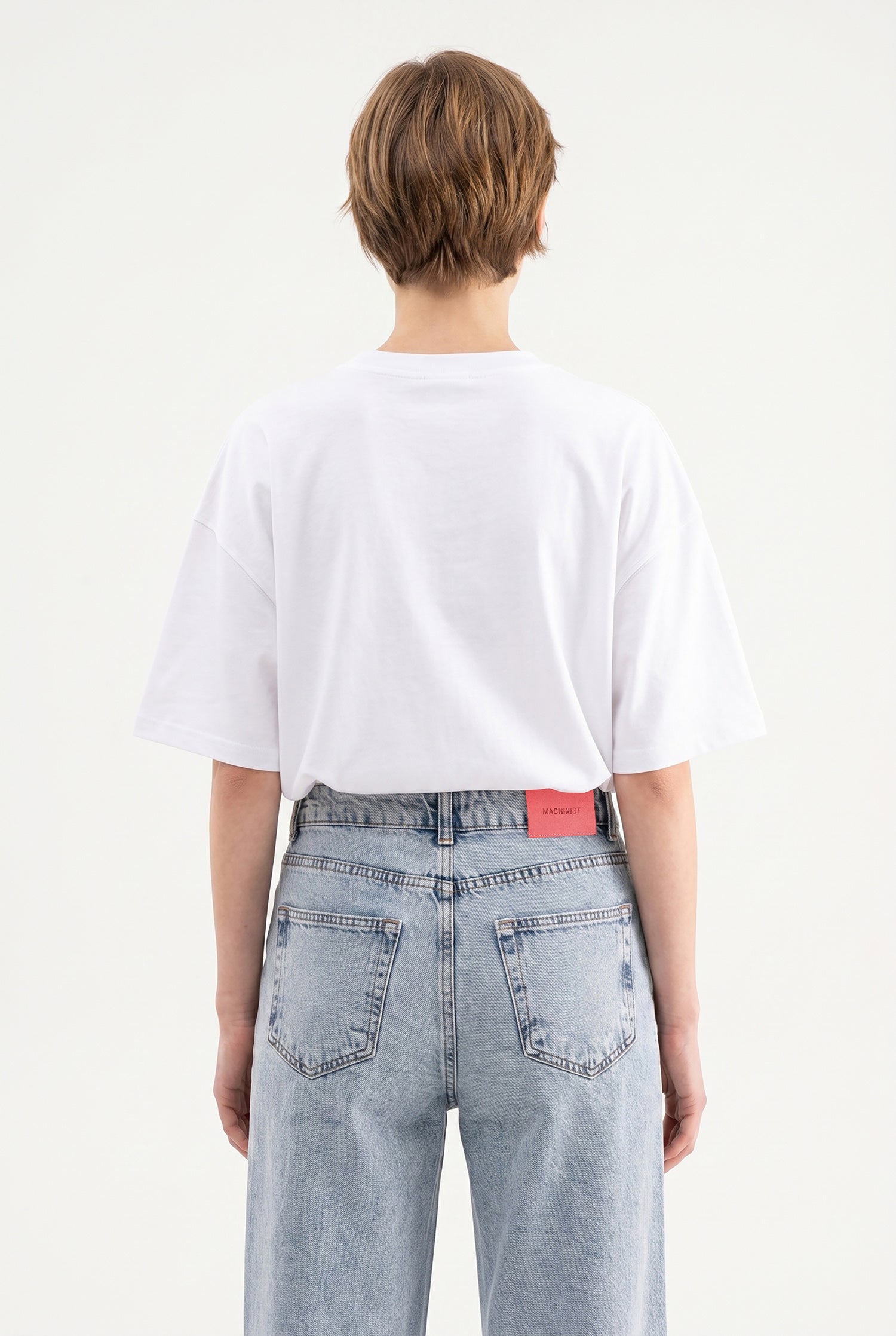 Kadın Efektli Loose Fit Jean Pantolon Mavi-4