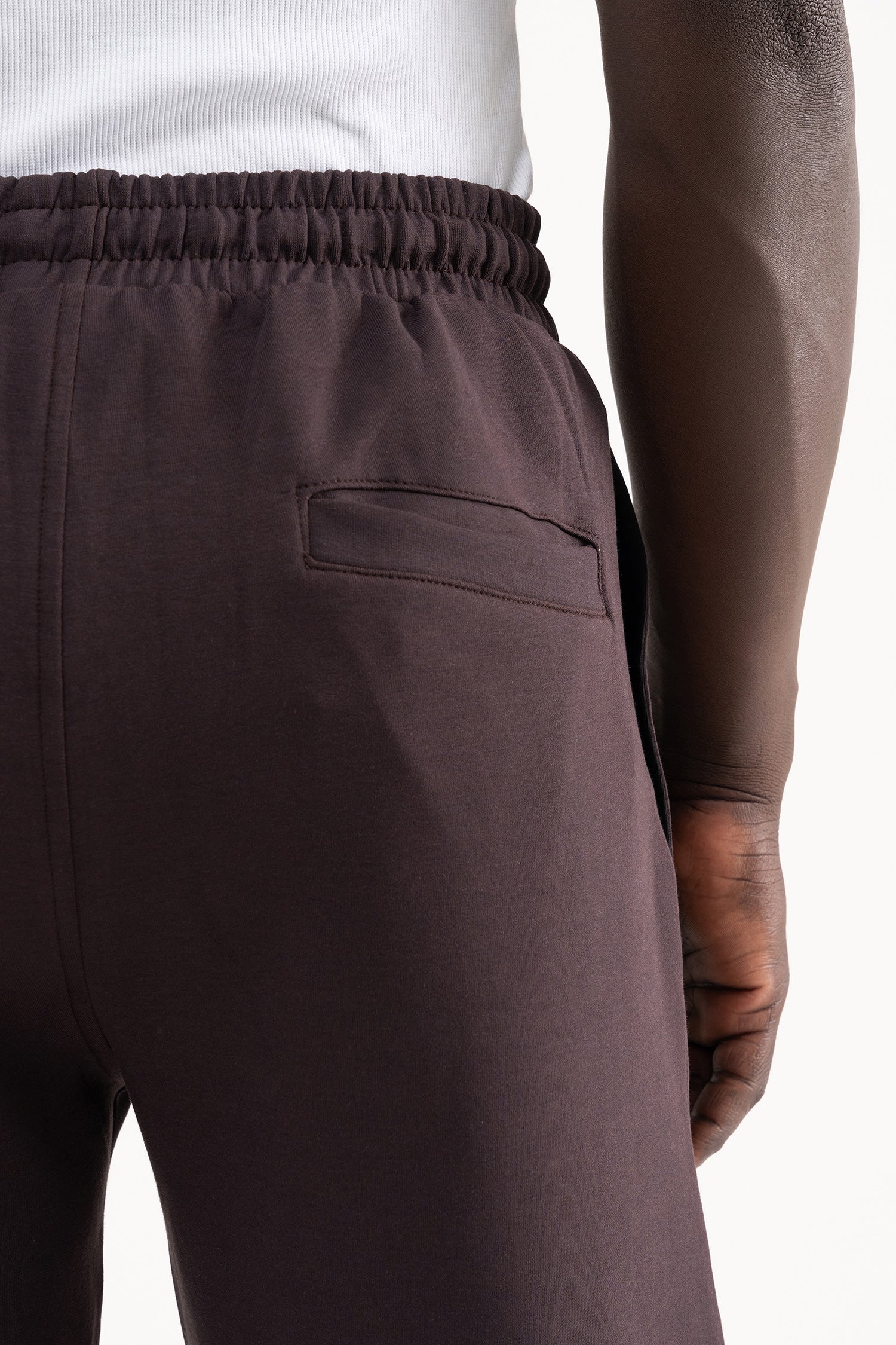 Erkek Çift Pilise Double Face Baggy Pantolon Koyu Kahverengi-6
