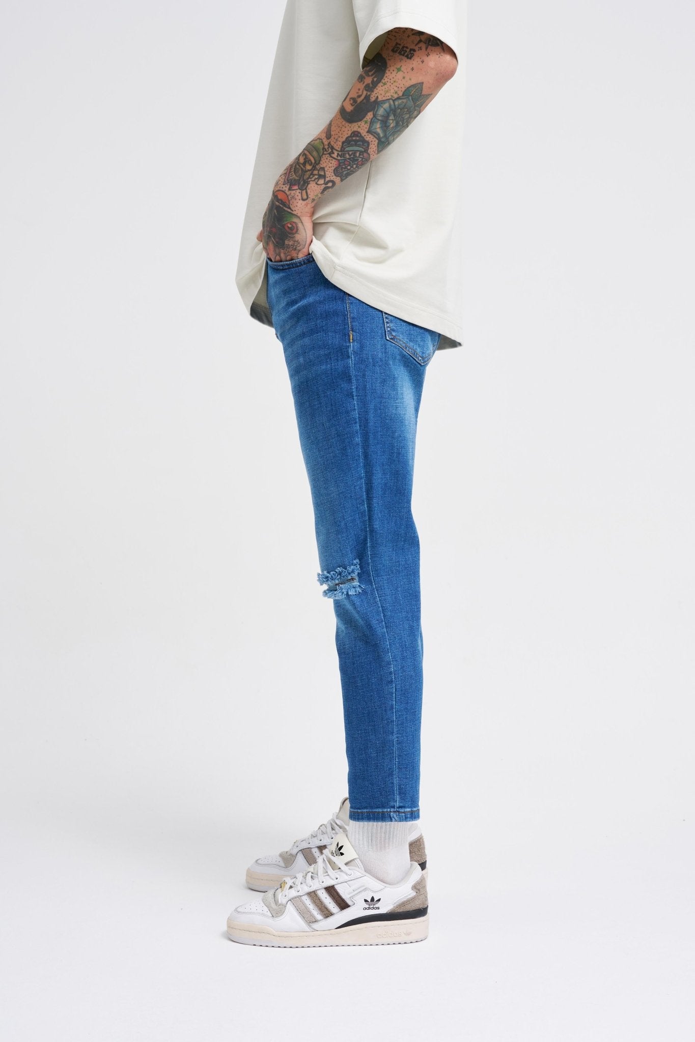 Erkek Boyfriend Kot Pantolon Mavi