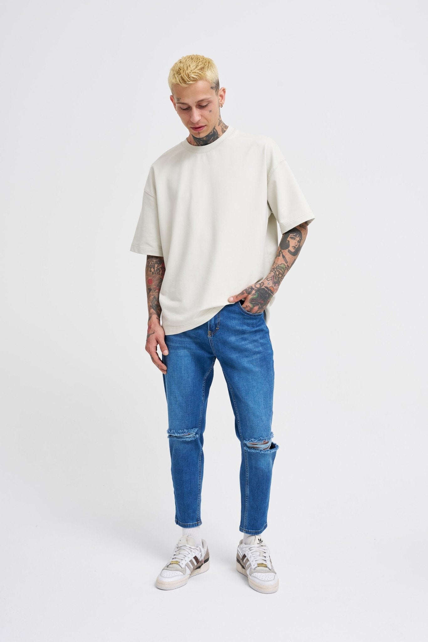 Erkek Boyfriend Kot Pantolon Mavi