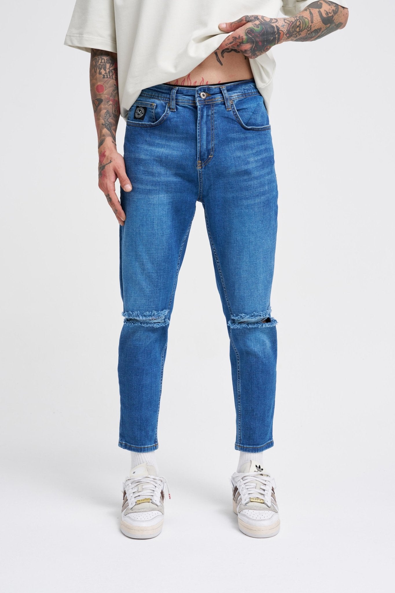 Erkek Boyfriend Kot Pantolon Mavi