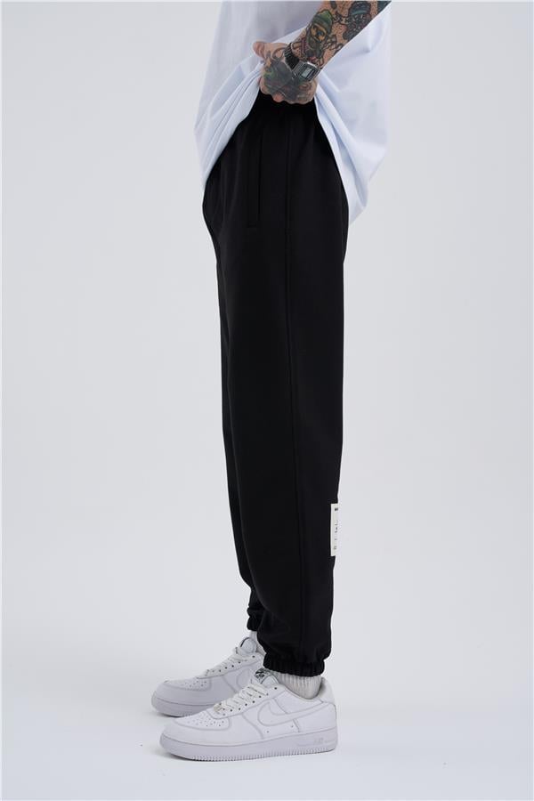 Oversize Basic Bel Paça Lastikli 3 Cepli Jogger Eşofman Altı Siyah