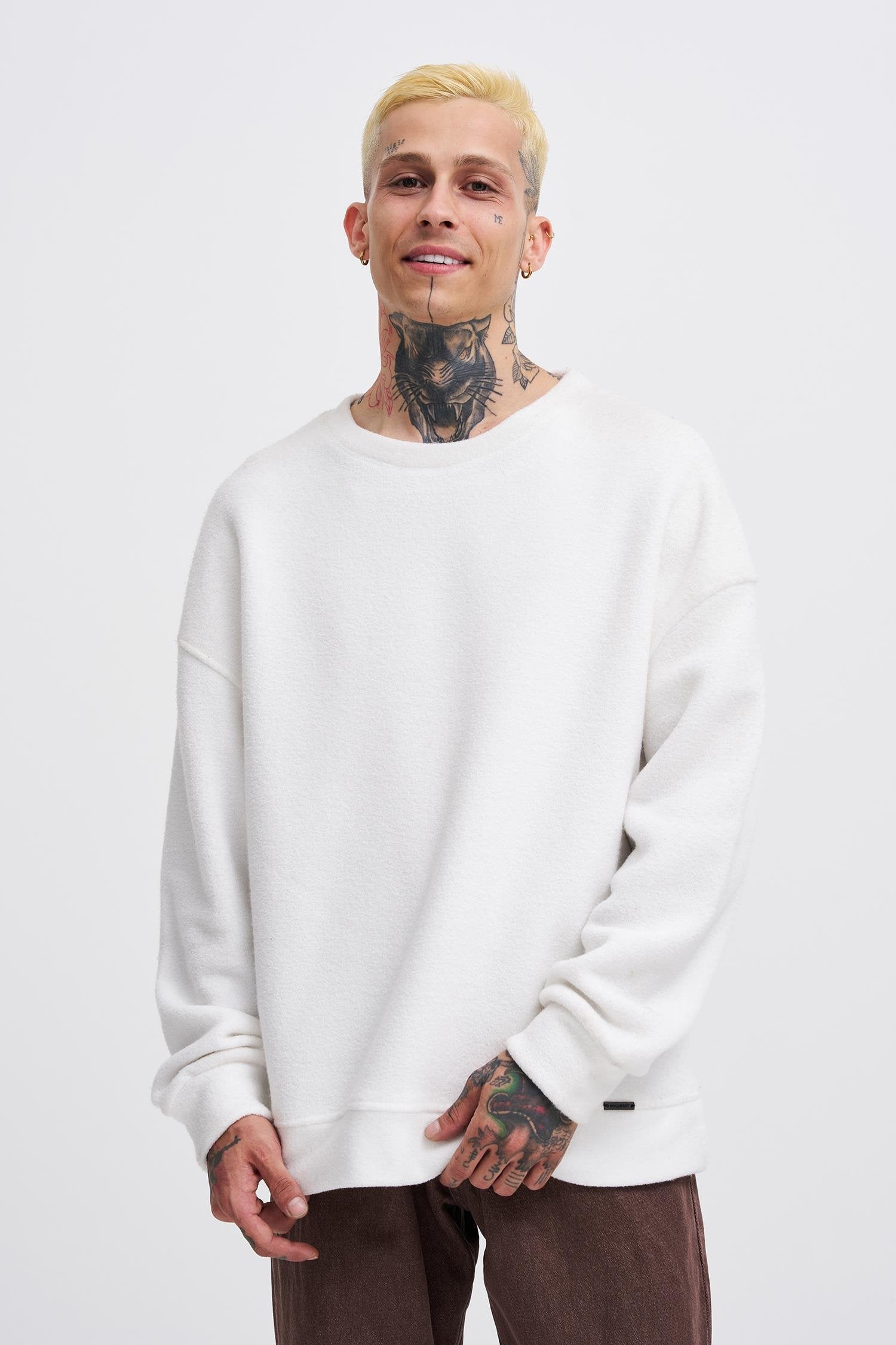 Oversize Polar Basic Sweatshirt Ekru