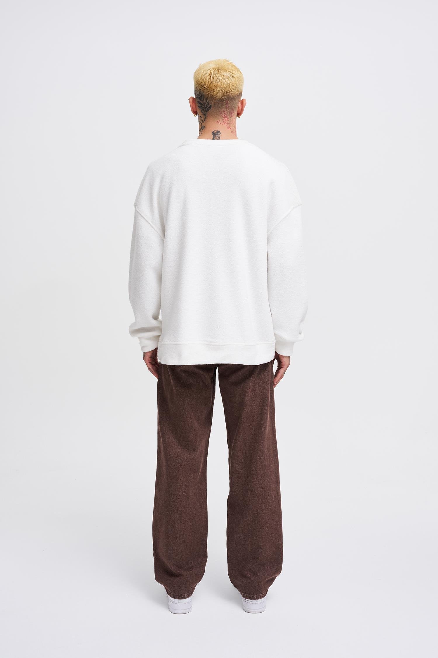 Oversize Polar Basic Sweatshirt Ekru