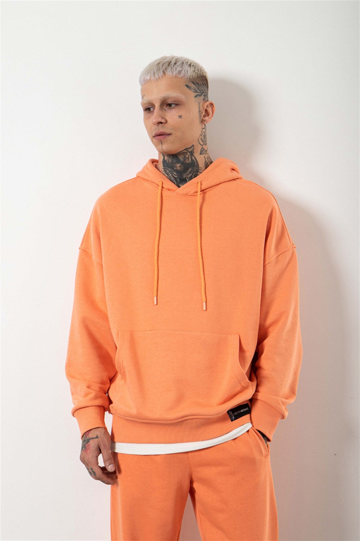 Oversize Şardonsuz Basic Sweatshirt Yavruağzı