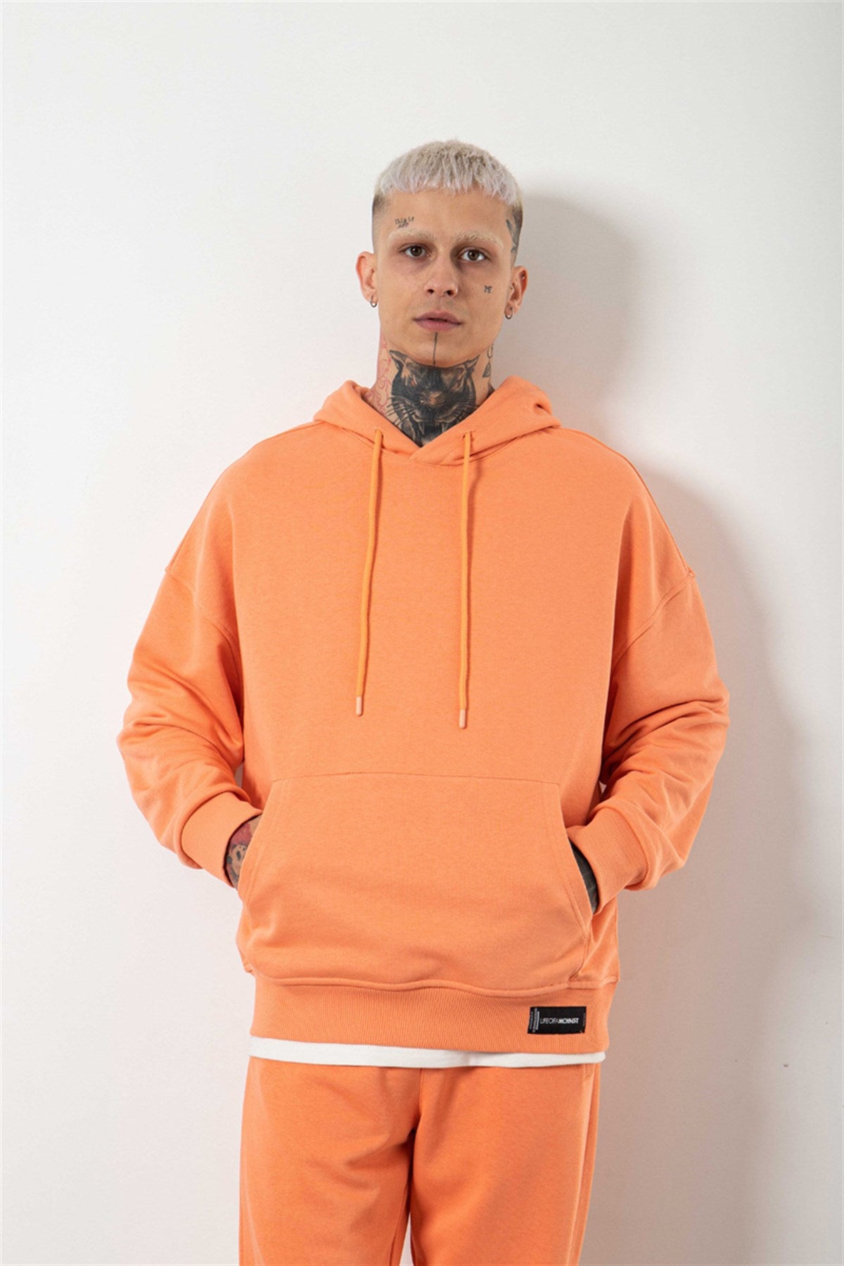 Oversize Şardonsuz Basic Sweatshirt Yavruağzı