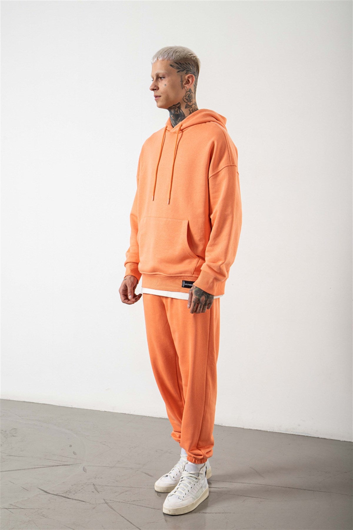 Oversize Şardonsuz Basic Sweatshirt Yavruağzı
