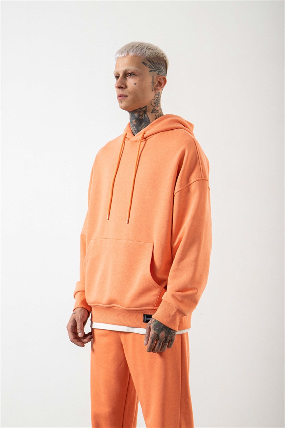 Oversize Şardonsuz Basic Sweatshirt Yavruağzı
