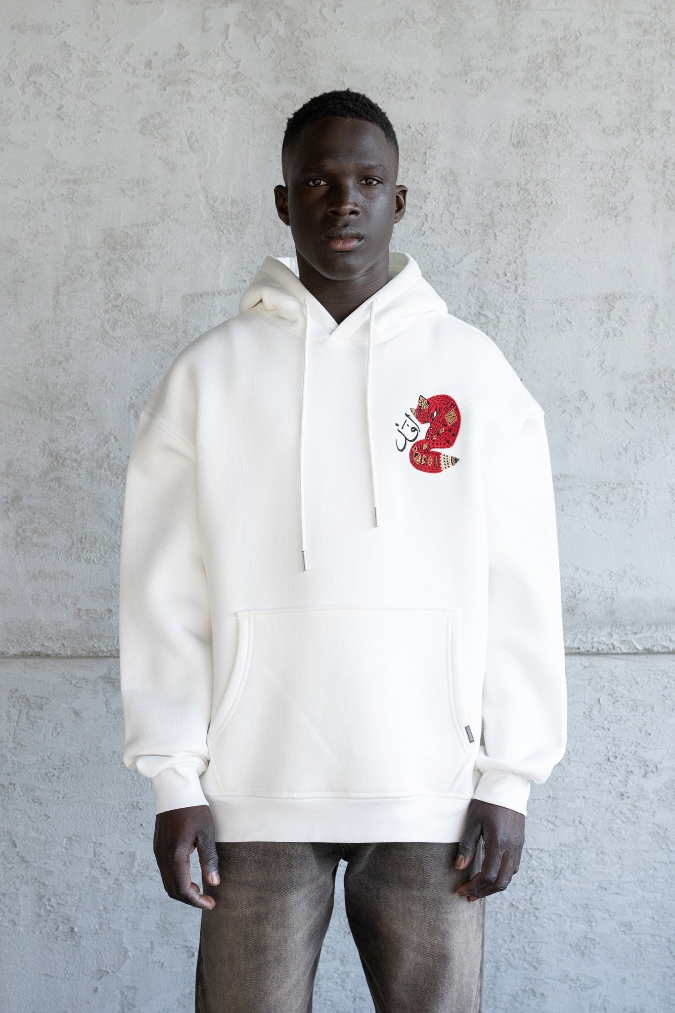 Erkek Red Fox Kapüşonlu Sweatshirt Ekru
