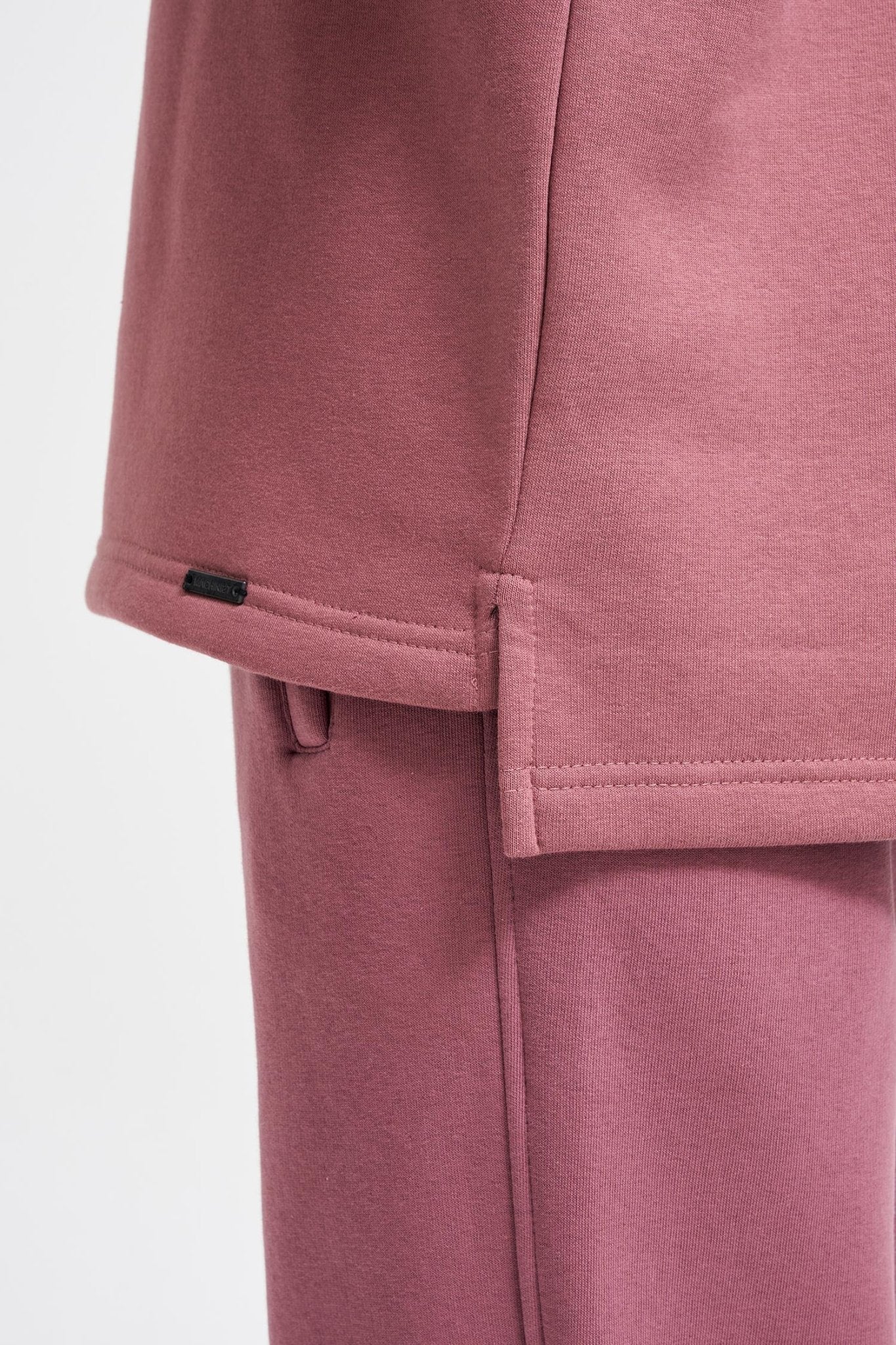 Relaxed Yırtmaçlı Bisiklet Yaka Basic Sweatshirt Mürdüm