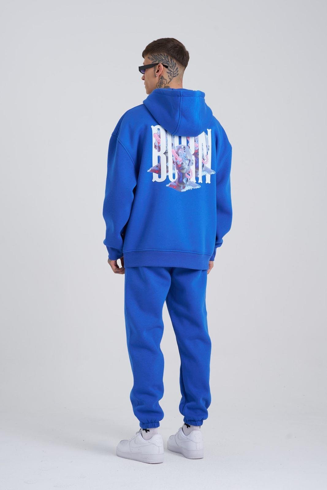 Erkek Born Flowers Şardonlu Sweatshirt Saks Mavi