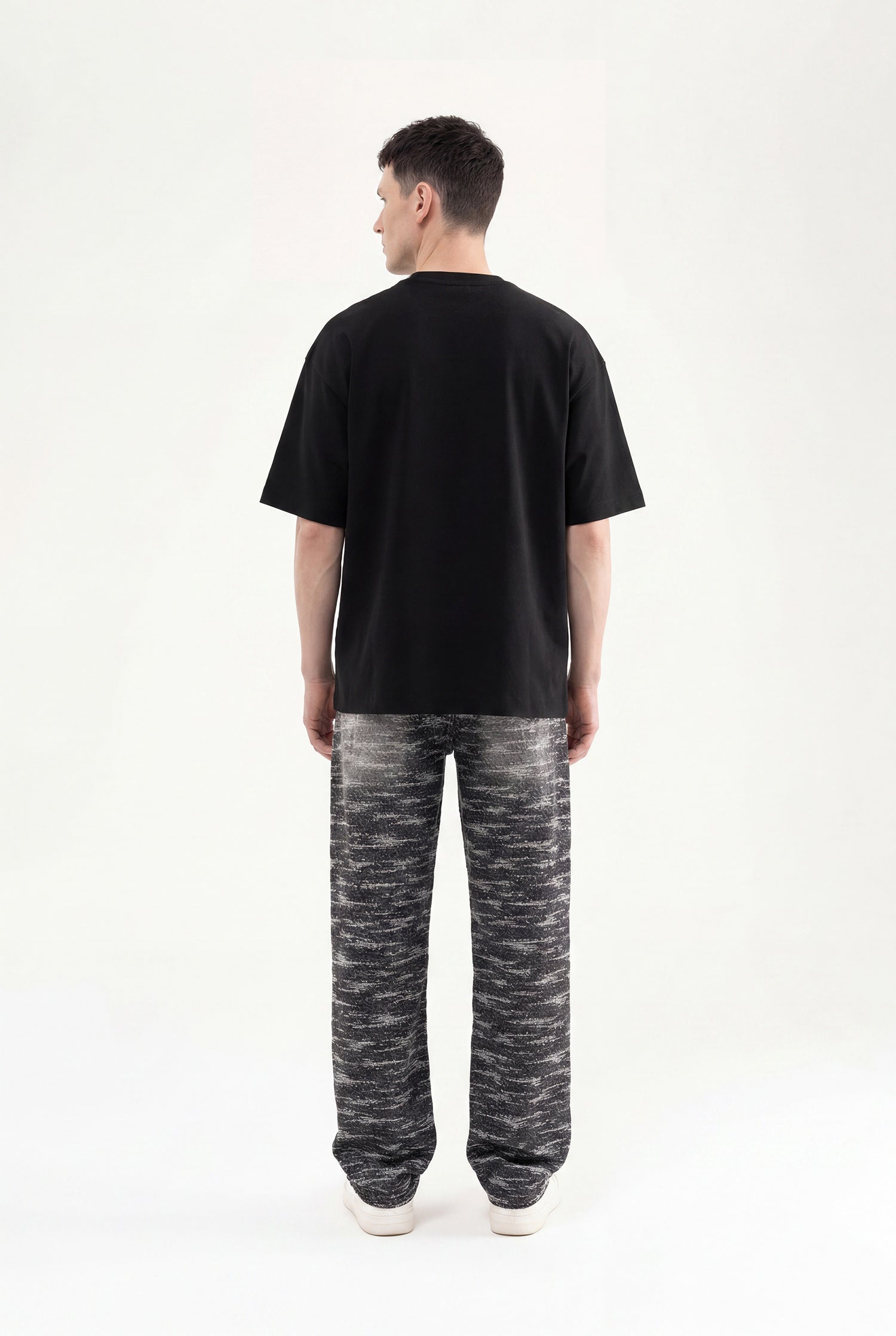 Erkek Mac Studio Interlok Oversize Tişört Siyah-5