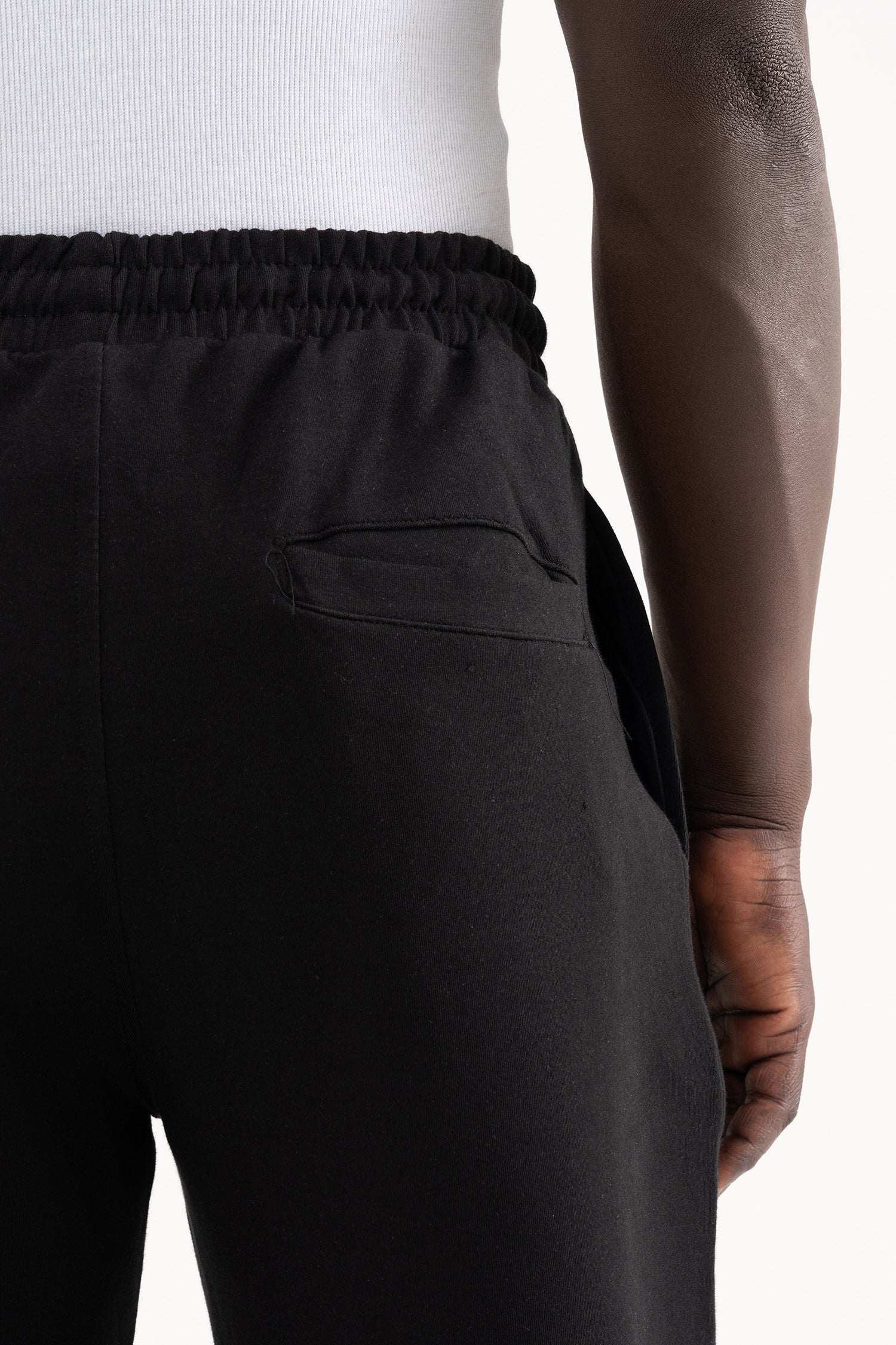 Erkek Çift Pilise Double Face Baggy Pantolon Siyah-6