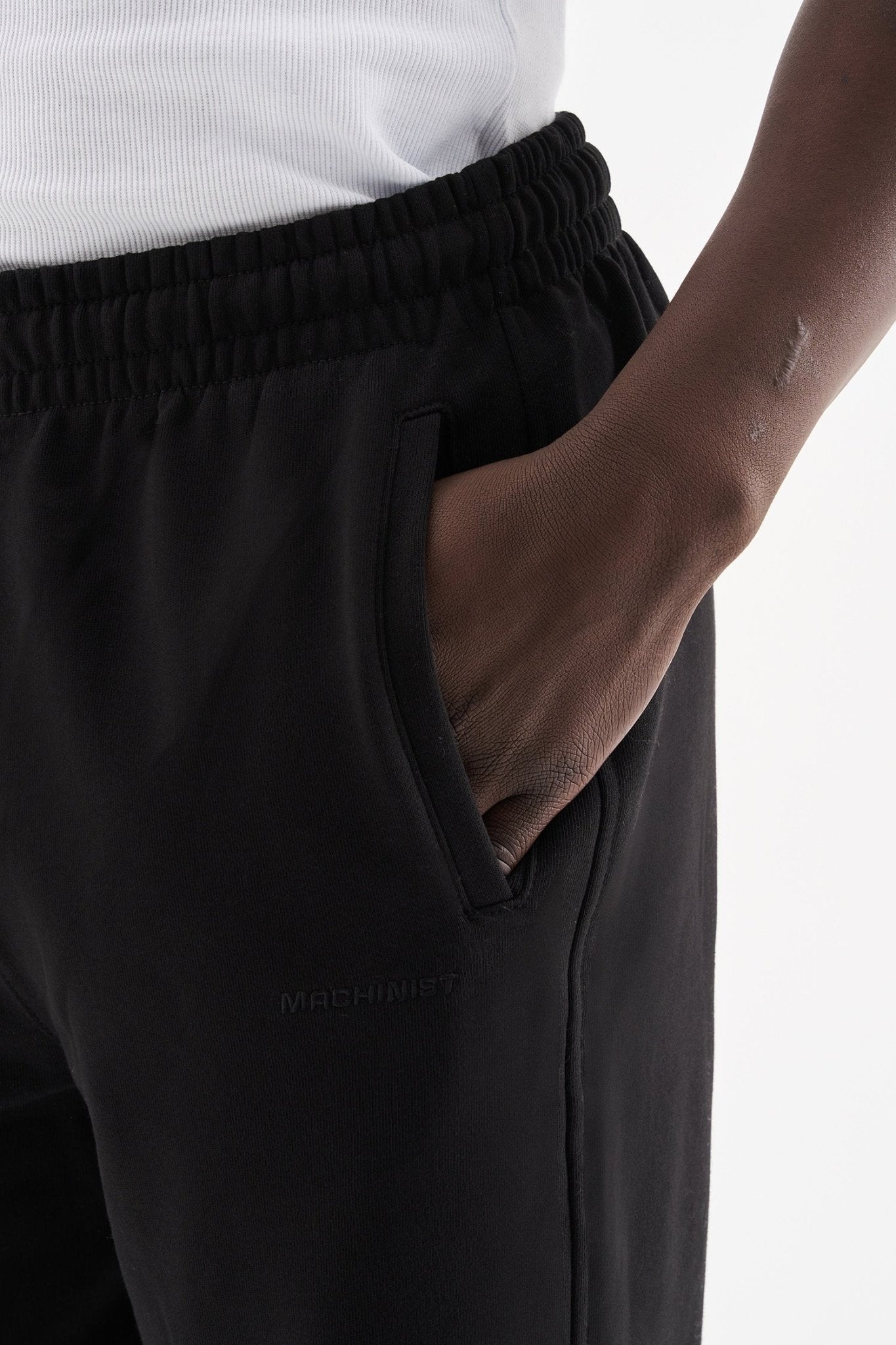 Erkek Diegonal Oversize Basic Jogger Eşofman Altı Siyah