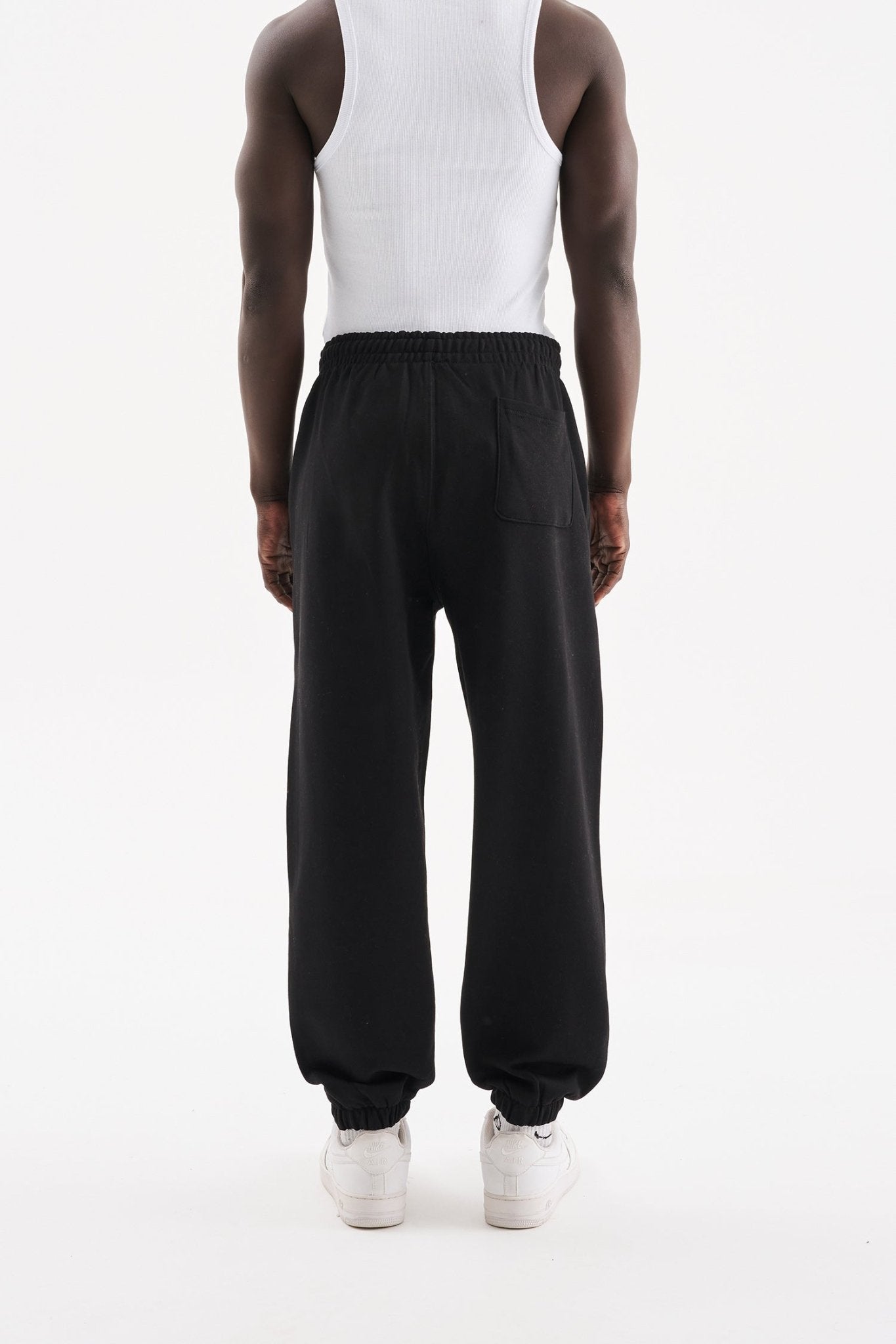 Erkek Diegonal Oversize Basic Jogger Eşofman Altı Siyah