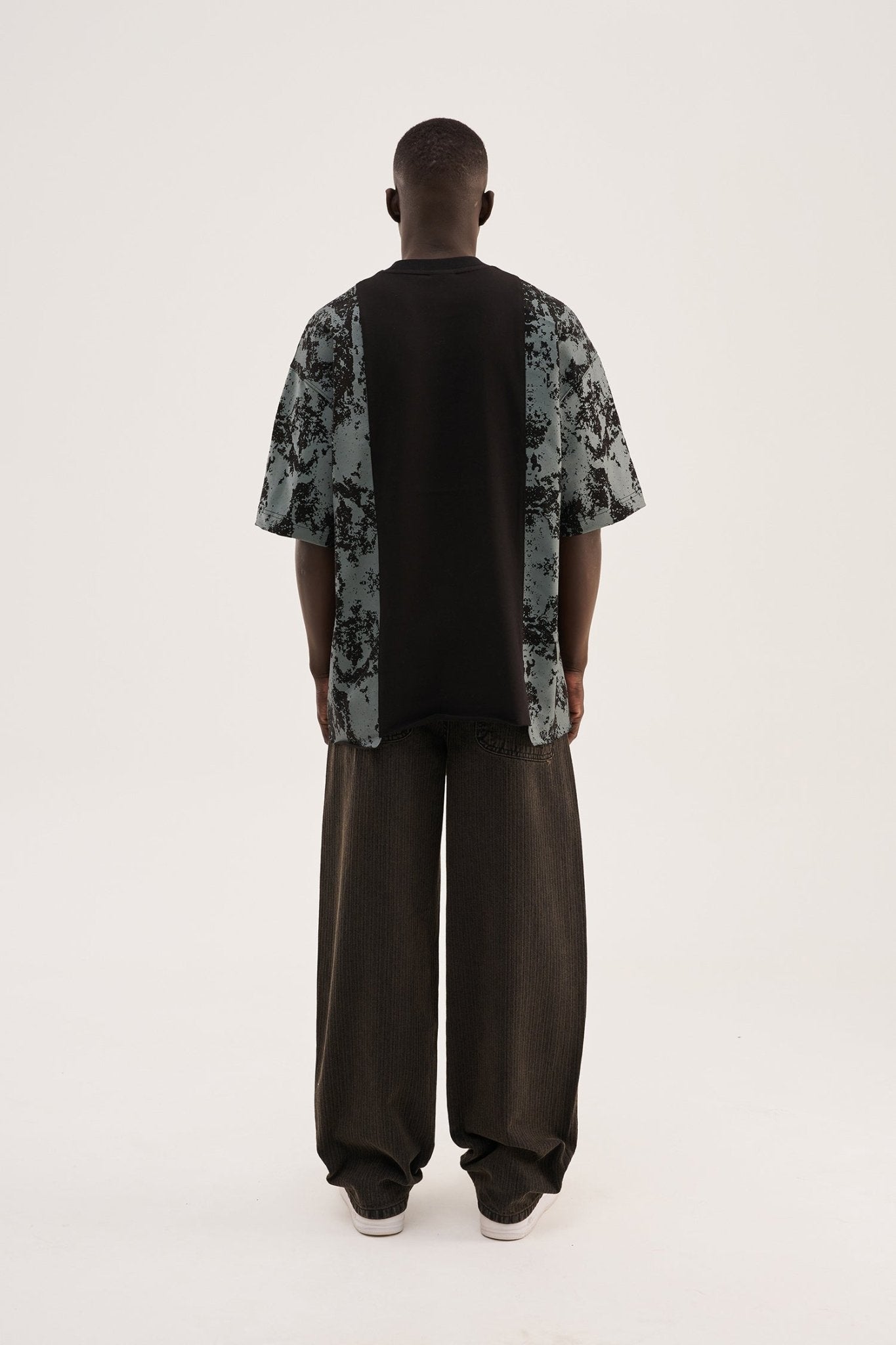 Erkek Free Soul Printed Oversize Tişört Siyah