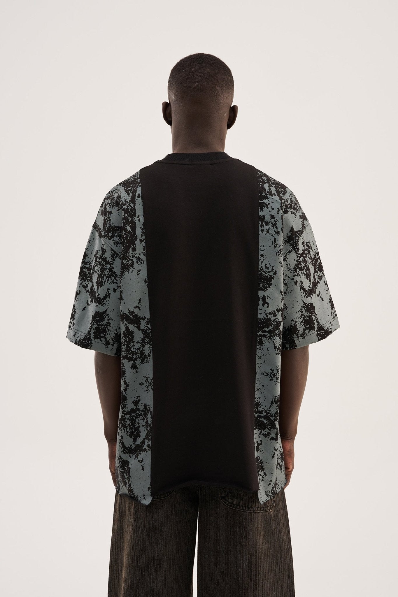 Erkek Free Soul Printed Oversize Tişört Siyah