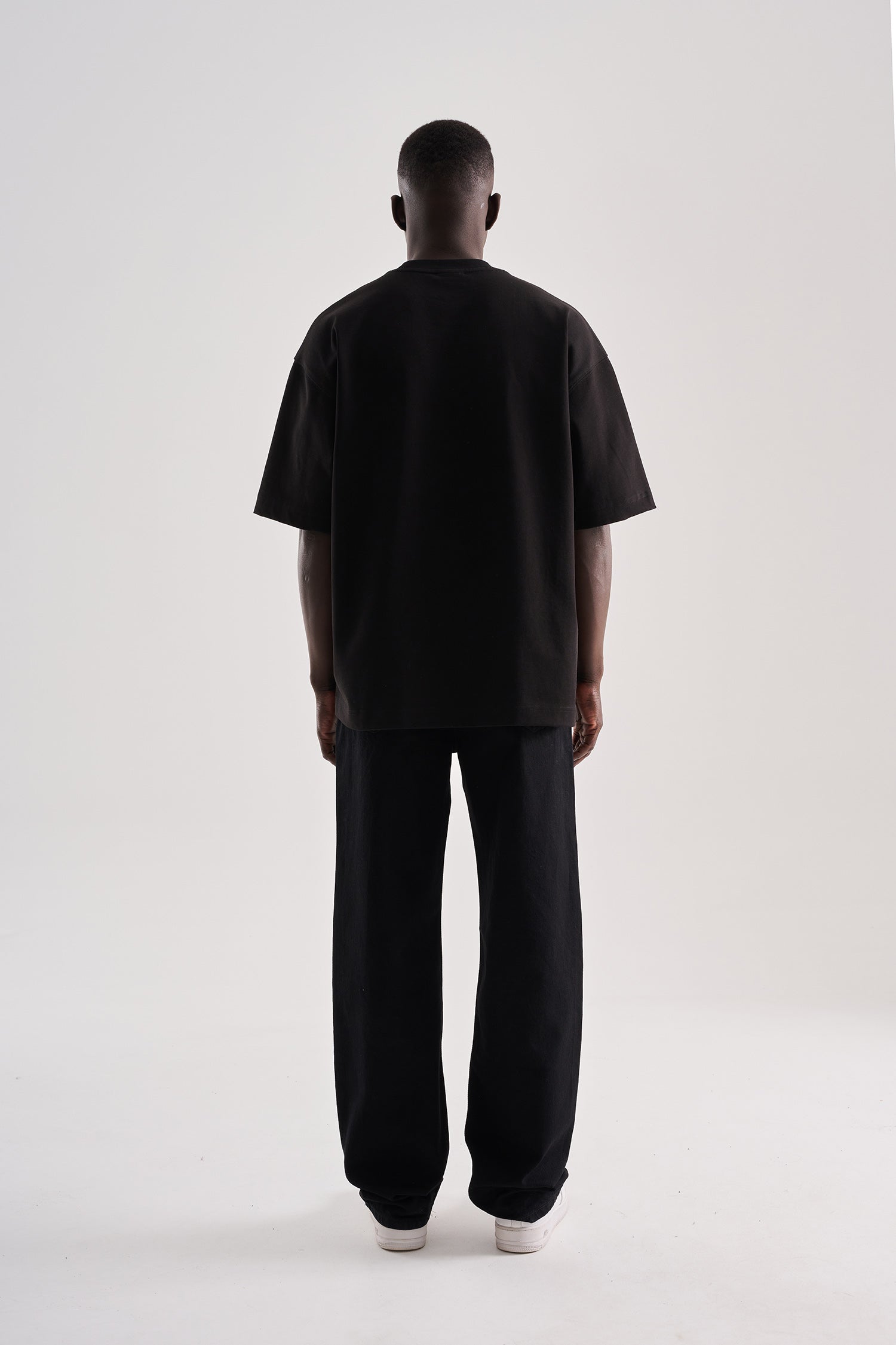 Erkek Printed Pocket Oversize Tişört Siyah