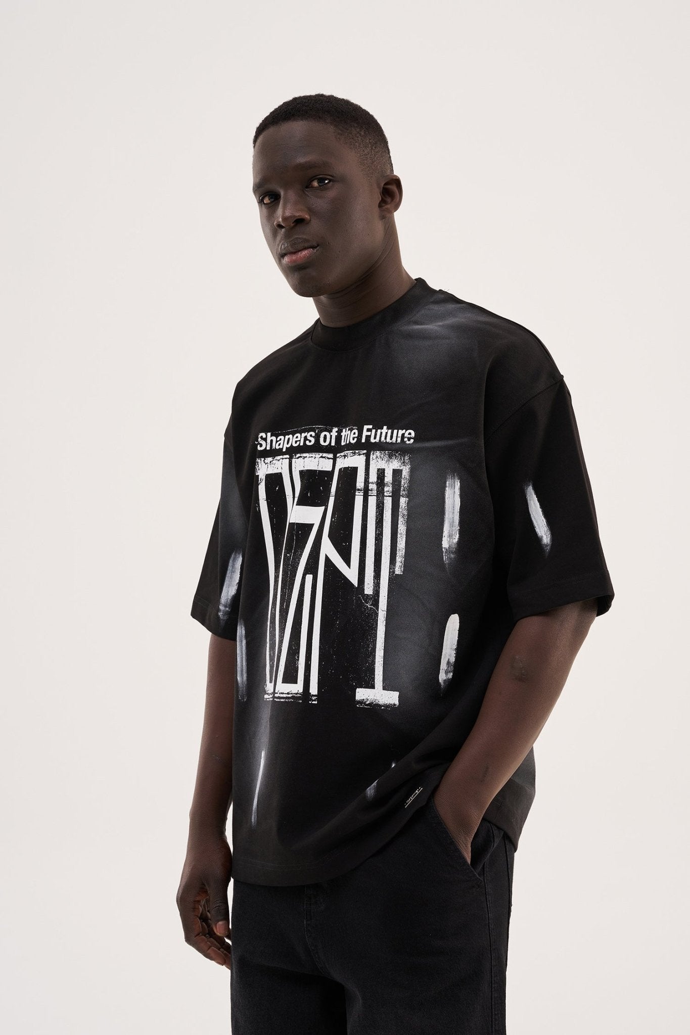 Erkek Design Dept Oversize Tişört Siyah