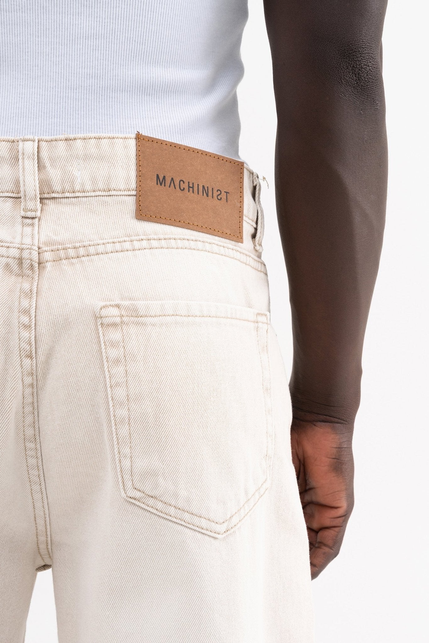 Erkek Efektli Yıkamalı Baggy Jean Pantolon Taş