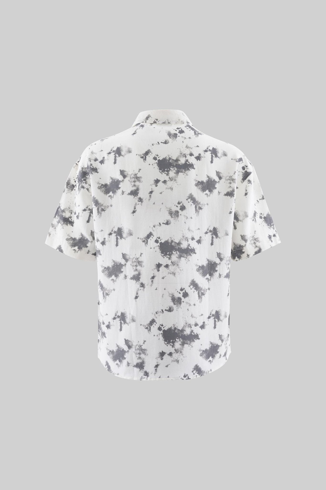 Erkek Texture Printed Oversize Gömlek Beyaz