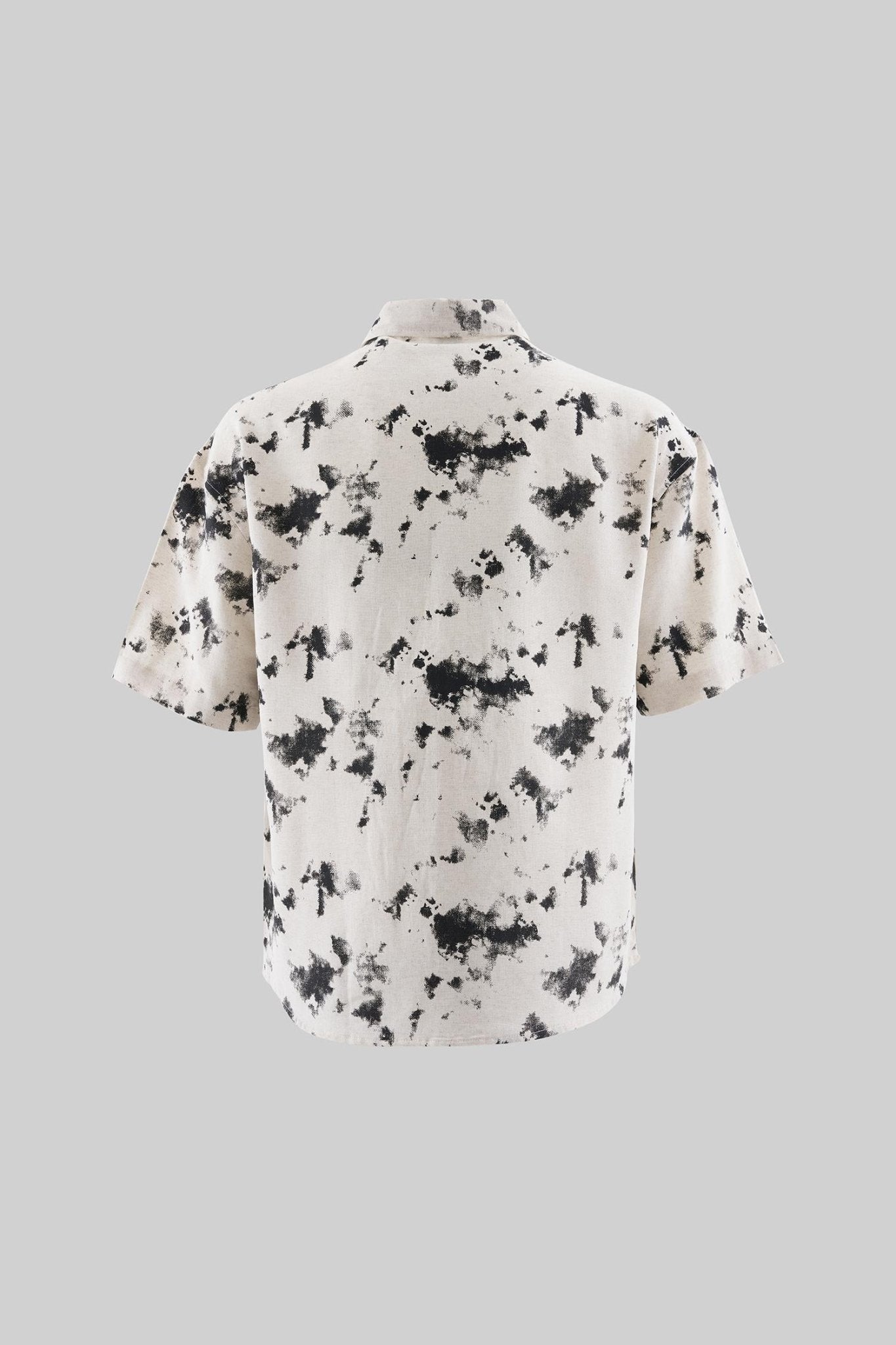 Erkek Texture Printed Oversize Gömlek Ekru